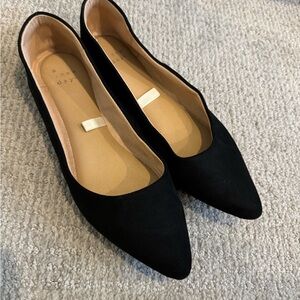 NWOT Target Black Flats with Textured Fabric and Pointed Toe